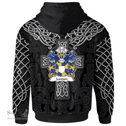 ScotsTee Shop Welsh Landon lords of Llanddewi Monmouthshire Coat of Arms Family Crest Wales Hoodie Cymru Dragon With Celtic Cross Black Hoodie
