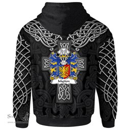 ScotsTee Shop Welsh Mytton lords of Mawddwy Coat of Arms Family Crest Wales Hoodie Cymru Dragon With Celtic Cross Black Hoodie