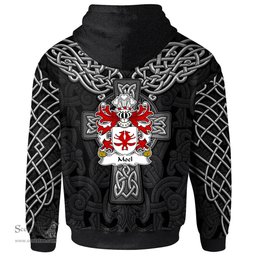 ScotsTee Shop Welsh Moel of Anglesey Coat of Arms Family Crest Wales Hoodie Cymru Dragon With Celtic Cross Black Hoodie