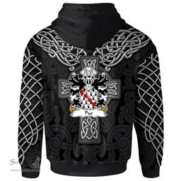 ScotsTee Shop Welsh Pye of Herefordshire Coat of Arms Family Crest Wales Hoodie Cymru Dragon With Celtic Cross Black Hoodie