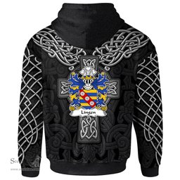 ScotsTee Shop Welsh Lingen of Lingen Herefordshire Coat of Arms Family Crest Wales Hoodie Cymru Dragon With Celtic Cross Black Hoodie