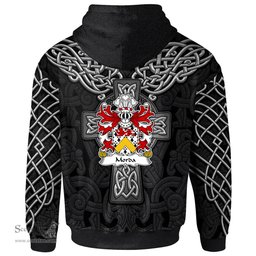 ScotsTee Shop Welsh Morda FRYCH lord of Cil y cwm Coat of Arms Family Crest Wales Hoodie Cymru Dragon With Celtic Cross Black Hoodie