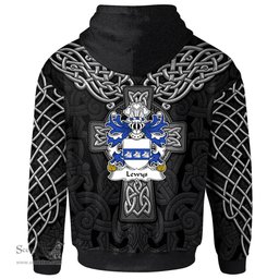 ScotsTee Shop Welsh Lewys AP RHYS AP HYWEL AP GRUFFUDD Coat of Arms Family Crest Wales Hoodie Cymru Dragon With Celtic Cross Black Hoodie