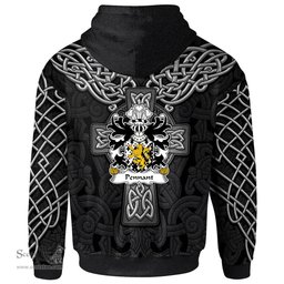 ScotsTee Shop Welsh Pennant of Penrhyn Castle Caernarvonshire Coat of Arms Family Crest Wales Hoodie Cymru Dragon With Celtic Cross Black Hoodie
