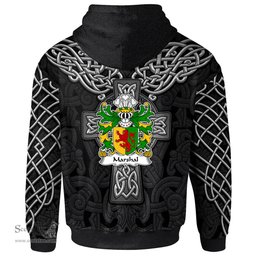 ScotsTee Shop Welsh Marshal Earls of Pembrokeshire Coat of Arms Family Crest Wales Hoodie Cymru Dragon With Celtic Cross Black Hoodie