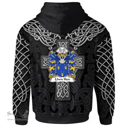 ScotsTee Shop Welsh Llwn Hen ancestor of Gwynfardd Coat of Arms Family Crest Wales Hoodie Cymru Dragon With Celtic Cross Black Hoodie