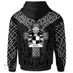 ScotsTee Shop Welsh Record of Tenby Pembrokeshire Coat of Arms Family Crest Wales Hoodie Cymru Dragon With Celtic Cross Black Hoodie