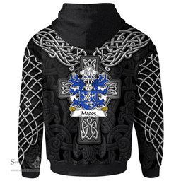 ScotsTee Shop Welsh Madog AP LLYWELYN AP GRIFFRI or Madock Coat of Arms Family Crest Wales Hoodie Cymru Dragon With Celtic Cross Black Hoodie