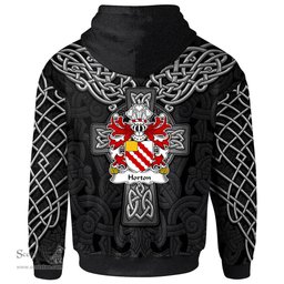 ScotsTee Shop Welsh Horton of Tre gwynt Granston Pembrokeshire Coat of Arms Family Crest Wales Hoodie Cymru Dragon With Celtic Cross Black Hoodie