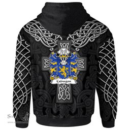 ScotsTee Shop Welsh Cadwgon AP BLEDDYN AP CYNFYN Coat of Arms Family Crest Wales Hoodie Cymru Dragon With Celtic Cross Black Hoodie
