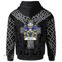 ScotsTee Shop Welsh Blewett Lords of Raglan Coat of Arms Family Crest Wales Hoodie Cymru Dragon With Celtic Cross Black Hoodie