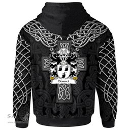 ScotsTee Shop Welsh Bennet Cilfeigan Monmouthshire Coat of Arms Family Crest Wales Hoodie Cymru Dragon With Celtic Cross Black Hoodie