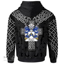ScotsTee Shop Welsh Dafydd AP CARADOG Coat of Arms Family Crest Wales Hoodie Cymru Dragon With Celtic Cross Black Hoodie