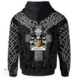 ScotsTee Shop Welsh Goodman of Ruthin Denbighshire Coat of Arms Family Crest Wales Hoodie Cymru Dragon With Celtic Cross Black Hoodie