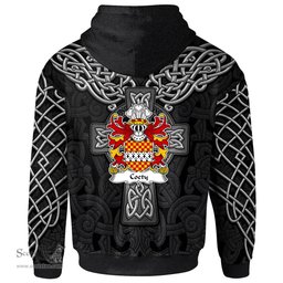 ScotsTee Shop Welsh Coety Lords of Coety Glamorganshire Coat of Arms Family Crest Wales Hoodie Cymru Dragon With Celtic Cross Black Hoodie