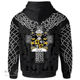 ScotsTee Shop Welsh Gwyn Sir John of Trewyn Coat of Arms Family Crest Wales Hoodie Cymru Dragon With Celtic Cross Black Hoodie