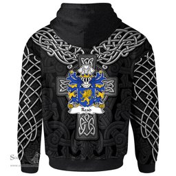 ScotsTee Shop Welsh Read of Carmarthenshire Coat of Arms Family Crest Wales Hoodie Cymru Dragon With Celtic Cross Black Hoodie