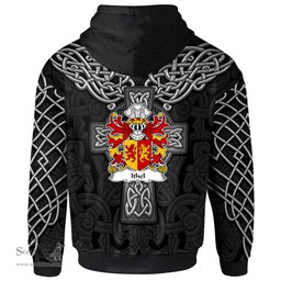 ScotsTee Shop Welsh Ithel ANWYL Ap Bleddyn Coat of Arms Family Crest Wales Hoodie Cymru Dragon With Celtic Cross Black Hoodie
