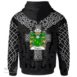 ScotsTee Shop Welsh Roydon of Is Coed Denbighshire Coat of Arms Family Crest Wales Hoodie Cymru Dragon With Celtic Cross Black Hoodie