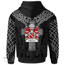 ScotsTee Shop Welsh Walwyn Hellens Herefordshire Coat of Arms Family Crest Wales Hoodie Cymru Dragon With Celtic Cross Black Hoodie