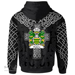 ScotsTee Shop Welsh Hoskins of Monmouthshire Coat of Arms Family Crest Wales Hoodie Cymru Dragon With Celtic Cross Black Hoodie