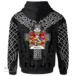 ScotsTee Shop Welsh Weaver or Wever of Radnorshire Coat of Arms Family Crest Wales Hoodie Cymru Dragon With Celtic Cross Black Hoodie