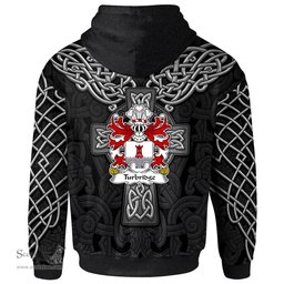 ScotsTee Shop Welsh Turbridge of Llan rhudd Denbighshire Coat of Arms Family Crest Wales Hoodie Cymru Dragon With Celtic Cross Black Hoodie
