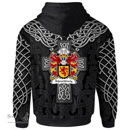 ScotsTee Shop Welsh Mawddwy lords of Coat of Arms Family Crest Wales Hoodie Cymru Dragon With Celtic Cross Black Hoodie