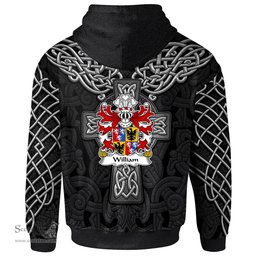 ScotsTee Shop Welsh William Sir AP THOMAS Coat of Arms Family Crest Wales Hoodie Cymru Dragon With Celtic Cross Black Hoodie