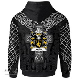 ScotsTee Shop Welsh Wallis or Welsh of Llan wern Monmouthshire Coat of Arms Family Crest Wales Hoodie Cymru Dragon With Celtic Cross Black Hoodie