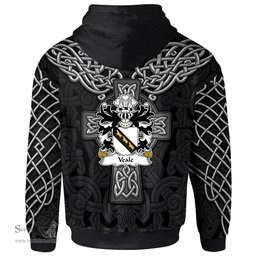 ScotsTee Shop Welsh Veale of St. Fagans Glamorganshire Coat of Arms Family Crest Wales Hoodie Cymru Dragon With Celtic Cross Black Hoodie