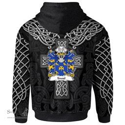 ScotsTee Shop Welsh Idwal IWRCH Son of Cadwaladr Fendigaid Coat of Arms Family Crest Wales Hoodie Cymru Dragon With Celtic Cross Black Hoodie