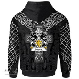 ScotsTee Shop Welsh Meurig King of Gwent Coat of Arms Family Crest Wales Hoodie Cymru Dragon With Celtic Cross Black Hoodie