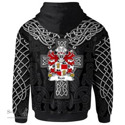 ScotsTee Shop Welsh Read of Roche Laugharne Carmanthenshire Coat of Arms Family Crest Wales Hoodie Cymru Dragon With Celtic Cross Black Hoodie