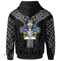 ScotsTee Shop Welsh Poole of Hawarden Flint Coat of Arms Family Crest Wales Hoodie Cymru Dragon With Celtic Cross Black Hoodie