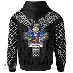 ScotsTee Shop Welsh Whitney of Herefordshire Coat of Arms Family Crest Wales Hoodie Cymru Dragon With Celtic Cross Black Hoodie