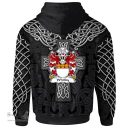 ScotsTee Shop Welsh Whitley of Hawarden Flint Coat of Arms Family Crest Wales Hoodie Cymru Dragon With Celtic Cross Black Hoodie