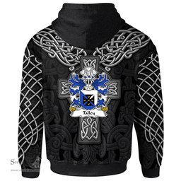 ScotsTee Shop Welsh Talley Chancellor of St. Davids Coat of Arms Family Crest Wales Hoodie Cymru Dragon With Celtic Cross Black Hoodie