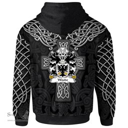 ScotsTee Shop Welsh Woode de la of Flint Coat of Arms Family Crest Wales Hoodie Cymru Dragon With Celtic Cross Black Hoodie
