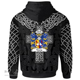 ScotsTee Shop Welsh Young Bishop of St. Davids Coat of Arms Family Crest Wales Hoodie Cymru Dragon With Celtic Cross Black Hoodie