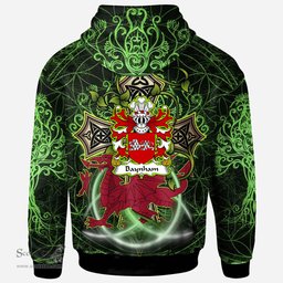 ScotsTee Shop Welsh Baynham AP EINION Coat of Arms Family Crest Wales Hoodie Wales Dragon with Celtic Cross Hoodie