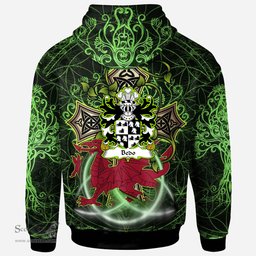 ScotsTee Shop Welsh Bedo AP DAFYDD AP GRUFFUDD Coat of Arms Family Crest Wales Hoodie Wales Dragon with Celtic Cross Hoodie