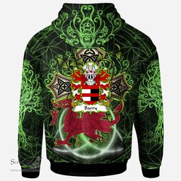 ScotsTee Shop Welsh Barry Herefordshire Coat of Arms Family Crest Wales Hoodie Wales Dragon with Celtic Cross Hoodie