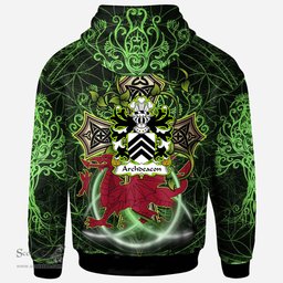 ScotsTee Shop Welsh Archdeacon Coat of Arms Family Crest Wales Hoodie Wales Dragon with Celtic Cross Hoodie