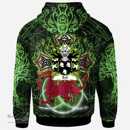 ScotsTee Shop Welsh Beli of Cegidfa Montgomeryshire Coat of Arms Family Crest Wales Hoodie Wales Dragon with Celtic Cross Hoodie