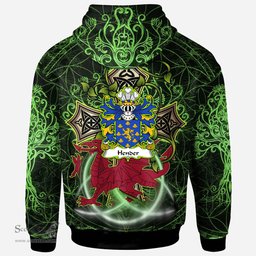 ScotsTee Shop Welsh Hender Desc. from Dafydd ap Dafydd ap Madog Coat of Arms Family Crest Wales Hoodie Wales Dragon with Celtic Cross Hoodie