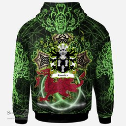 ScotsTee Shop Welsh Gunter of Tregunter and Gilston Breconshire Coat of Arms Family Crest Wales Hoodie Wales Dragon with Celtic Cross Hoodie