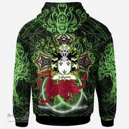 ScotsTee Shop Welsh Cylynin of Powys Coat of Arms Family Crest Wales Hoodie Wales Dragon with Celtic Cross Hoodie