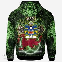 ScotsTee Shop Welsh Gough of Chester c.1481 Coat of Arms Family Crest Wales Hoodie Wales Dragon with Celtic Cross Hoodie