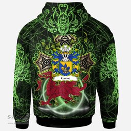 ScotsTee Shop Welsh Carne of Nash and Ewenni Glamorgan Coat of Arms Family Crest Wales Hoodie Wales Dragon with Celtic Cross Hoodie